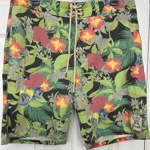 3RD & Army Men's Board Shorts Surf Swim Sports Tropical Hawaiian 34"